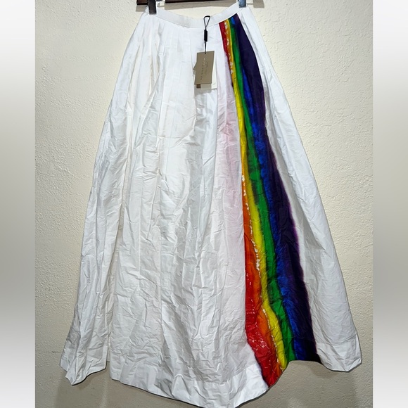 NWT Burberry Morlaix Rainbow Striped Skirt - Picture 3 of 8